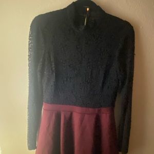 Burgundy with lace top dress (new)